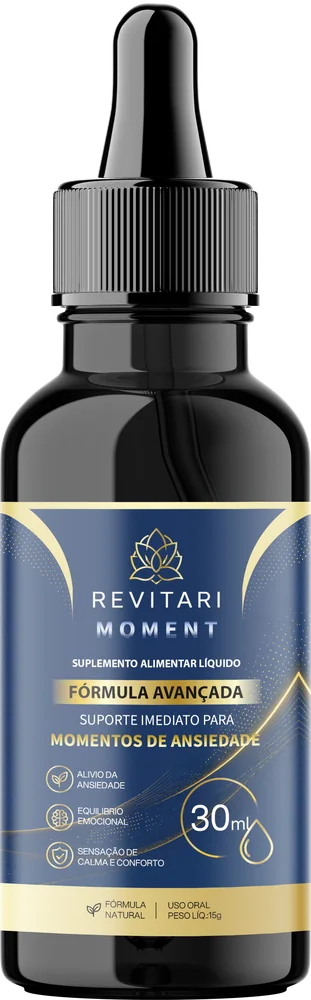 Revitari Moment — suplemento alimentar líquido em gotas, frasco de 30 ml